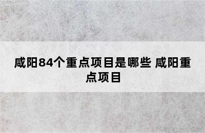 咸阳84个重点项目是哪些 咸阳重点项目